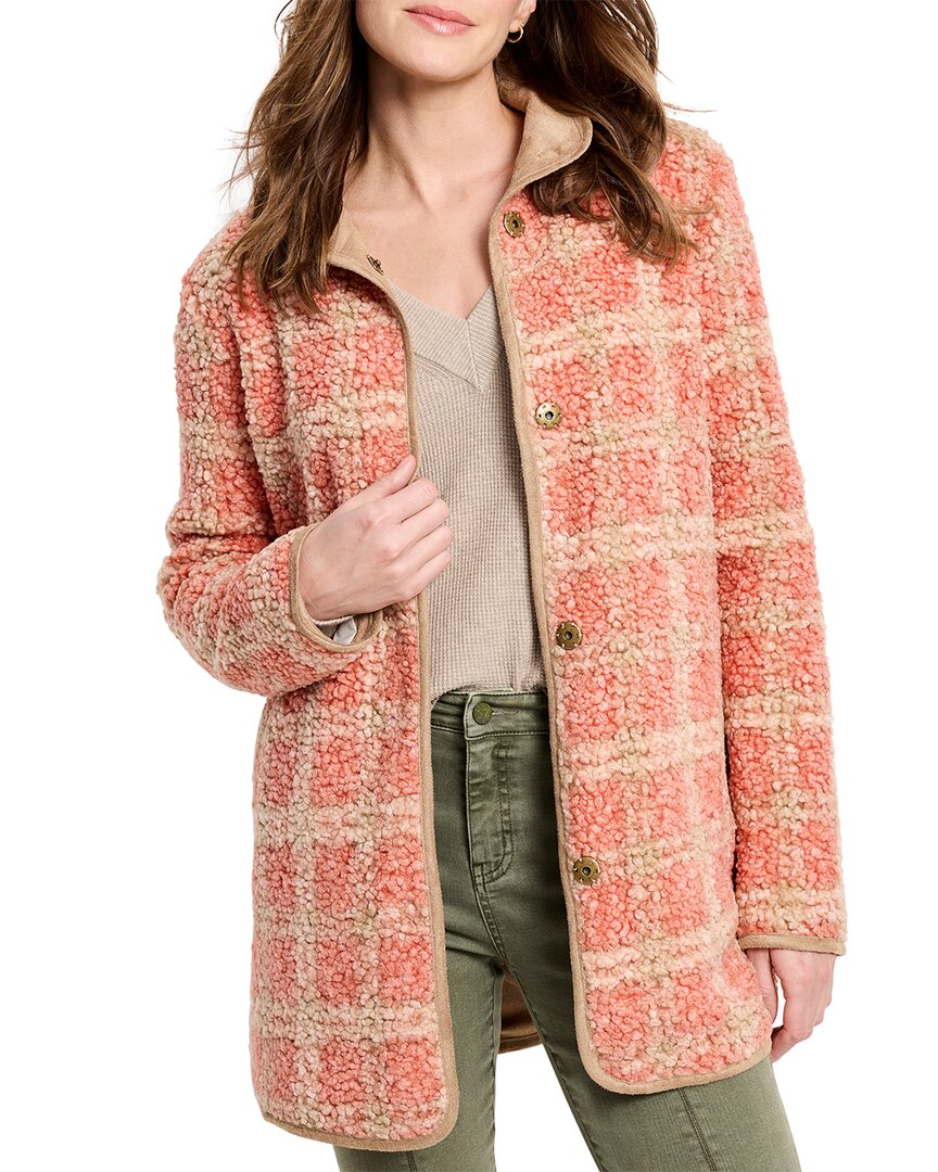 Nic + Zoe Sunset Sherpa Jacket In Pink Multi