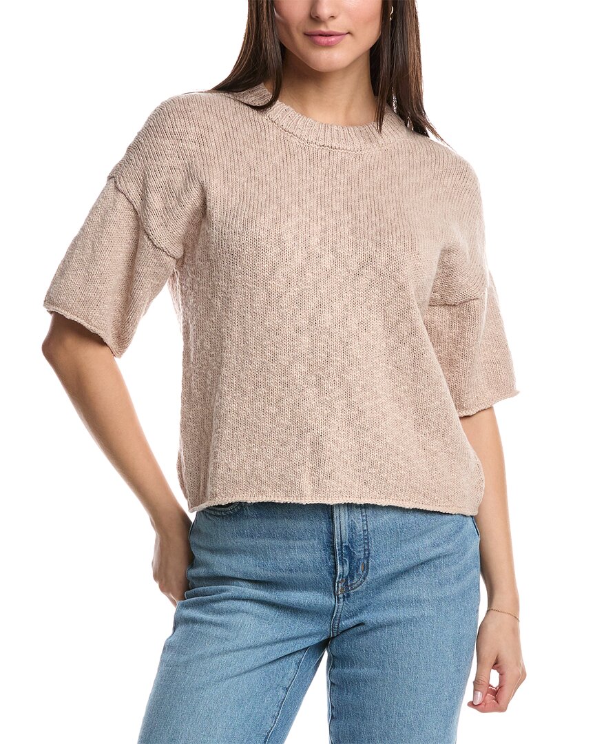Stateside Cotton Linen-blend Sweater In Beige