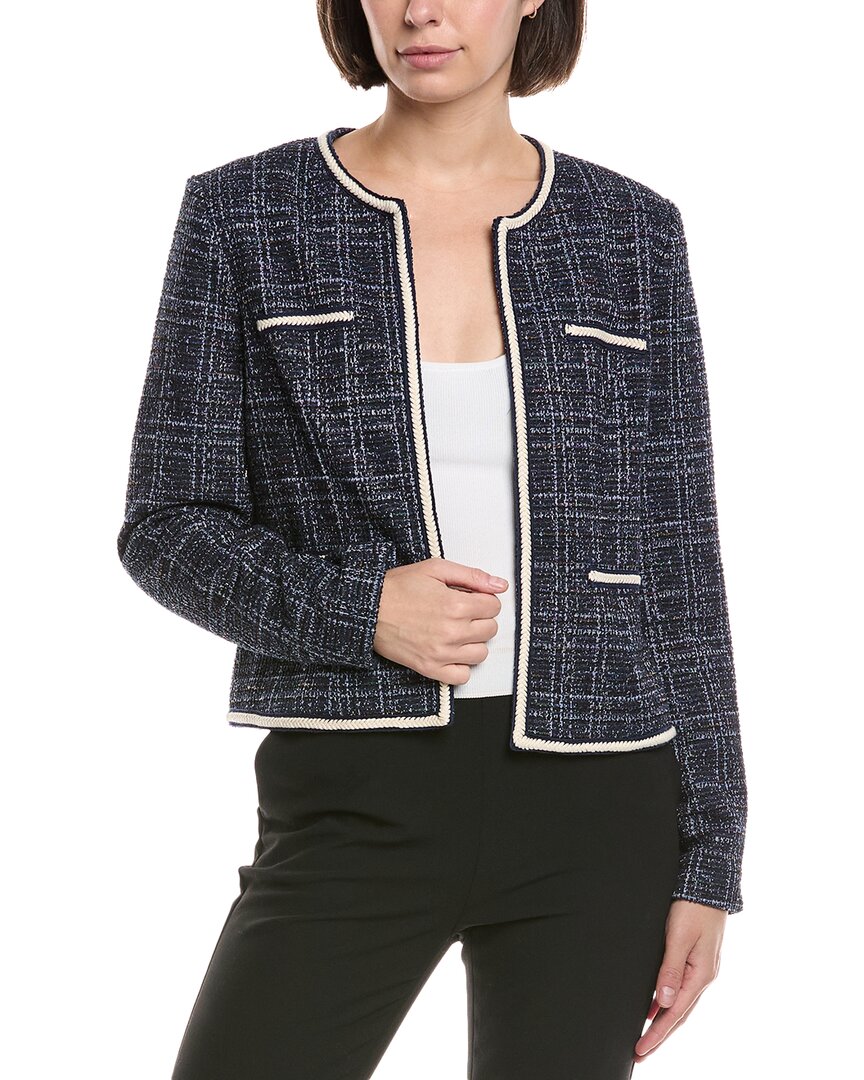 Nanette Lepore Nanette Tweed Cardigan In Blue