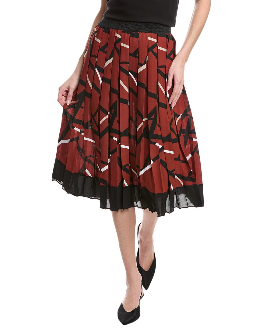 Joseph Ribkoff Pleated Skirt In Orange