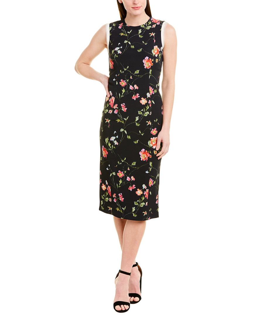 Image of Jason Wu Floral Silk-Trim Wool-Blend Midi Dress