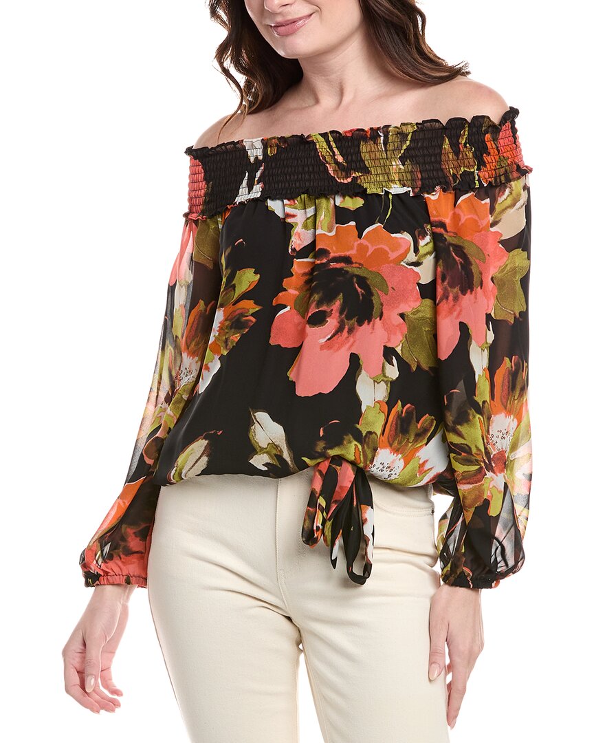 Vince Camuto Smocked Off-the-shoulder Blouse In Black