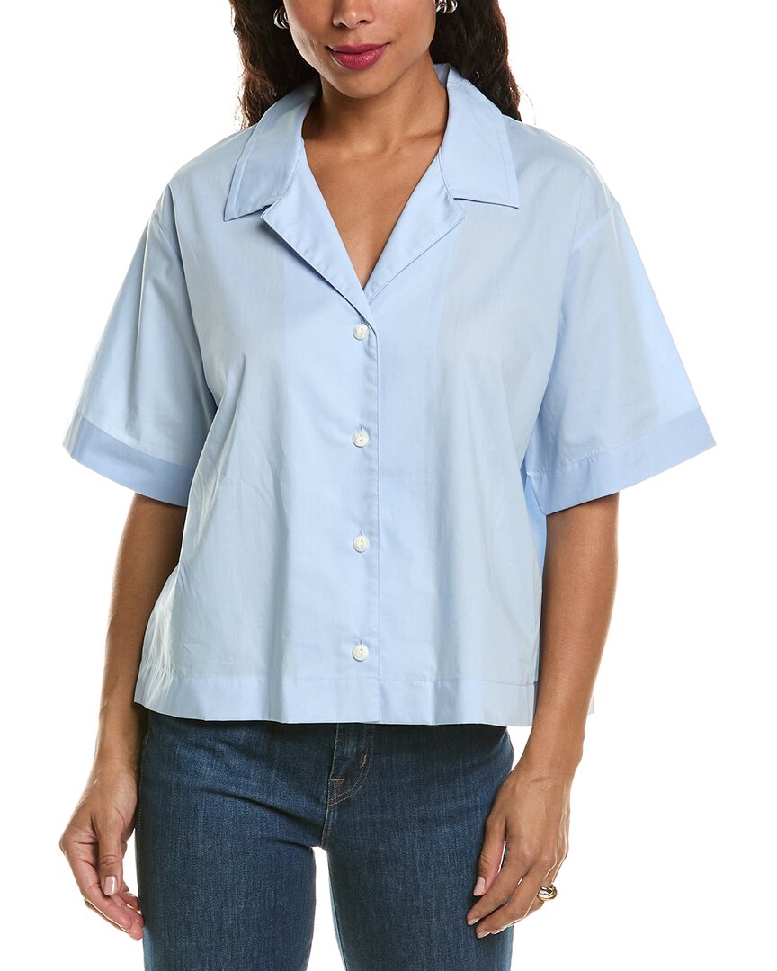 Rag & Bone Reese Short Sleeve Button-up Shirt In Blue