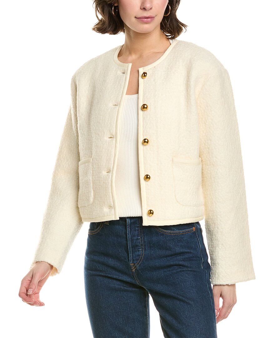 Femme Society Wool-blend Jacket In Beige
