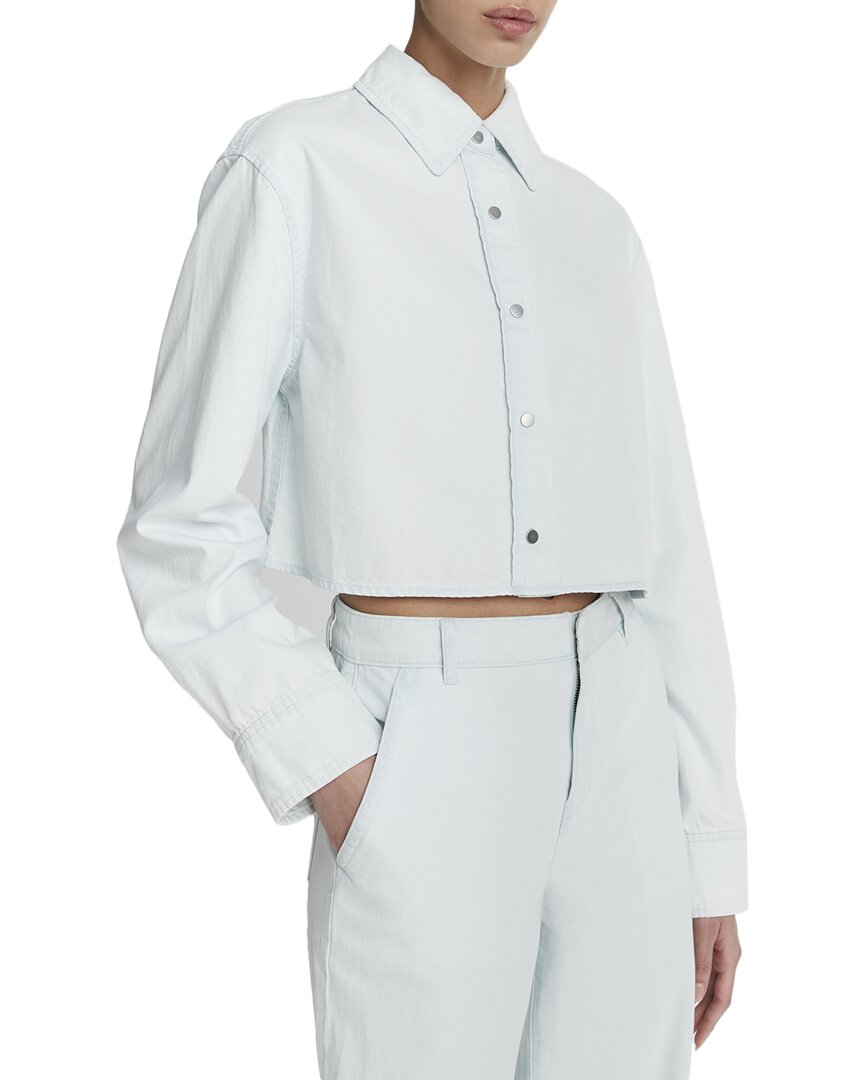 Vince Cotton Twill Cropped Snap-front Shirt