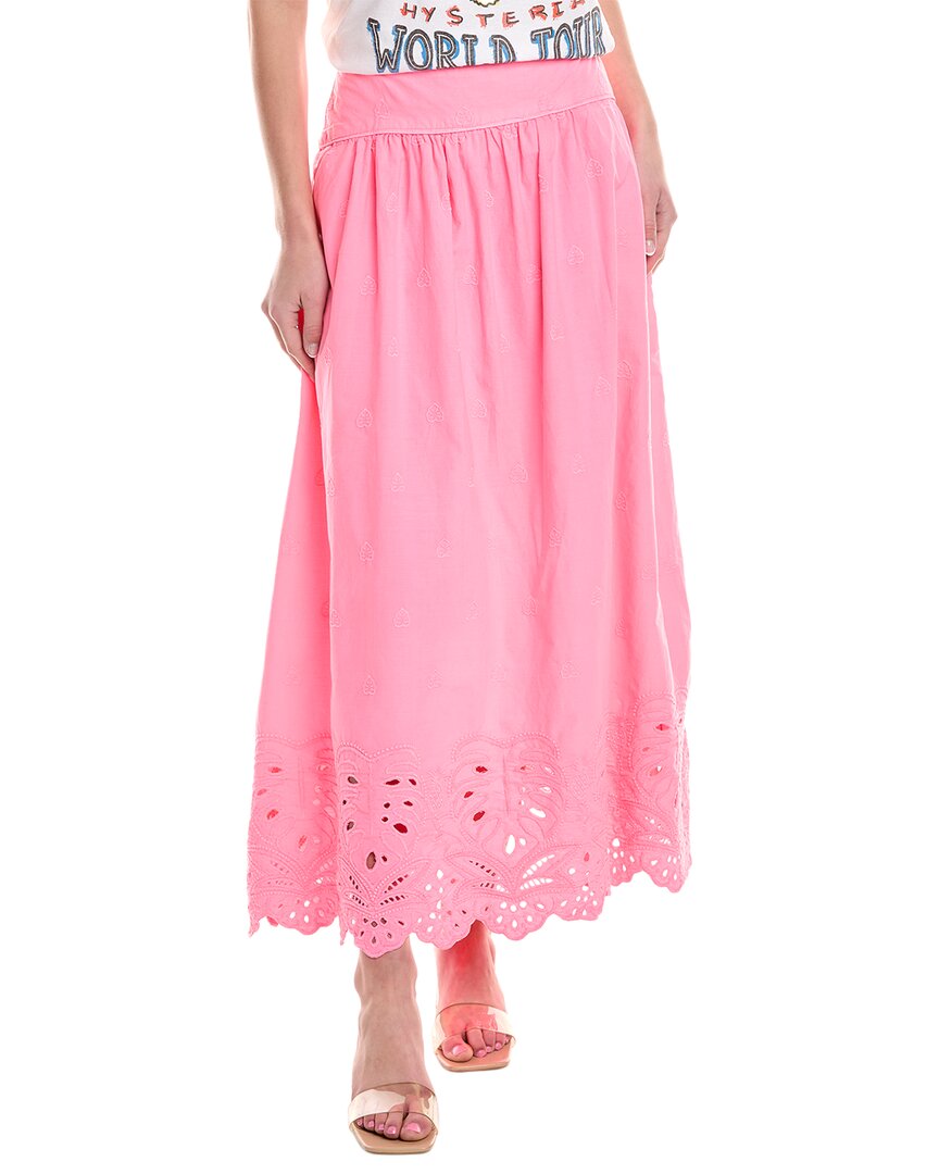 Shop Farm Rio Embroidered Maxi Skirt In Pink