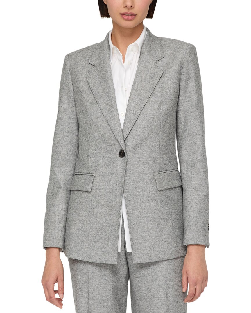 Lafayette 148 New York Wool & Silk-blend Blazer In Grey