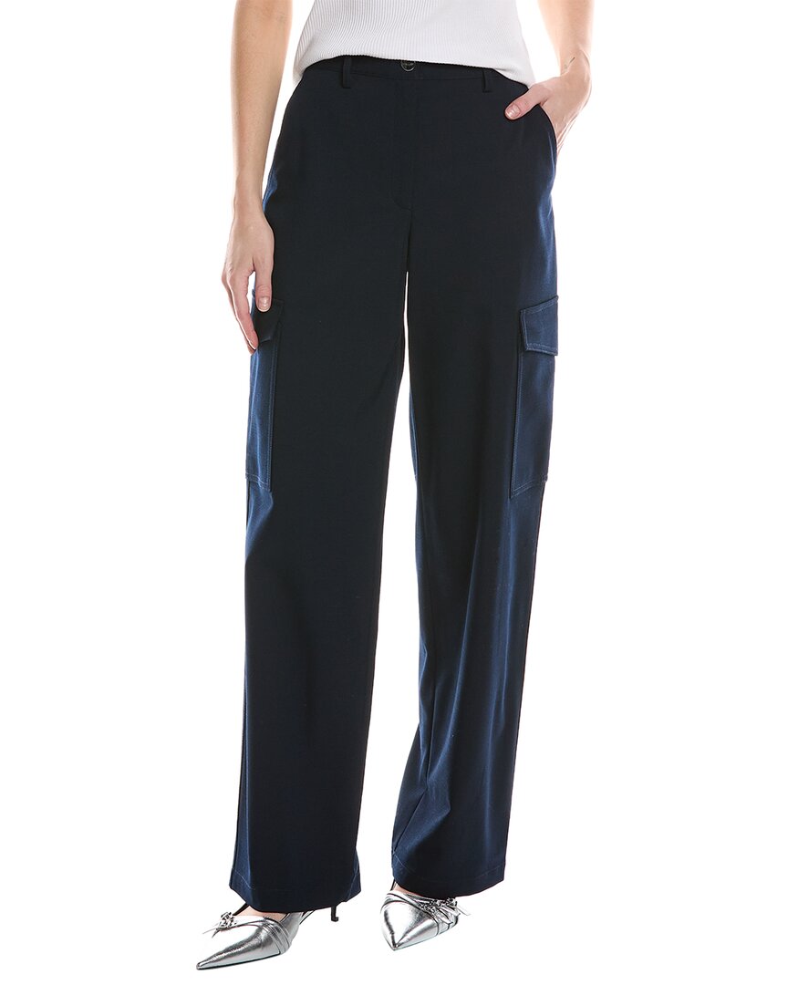 Shop Theory Relaxed Straight Wool-blend Cargo Pant In Blue