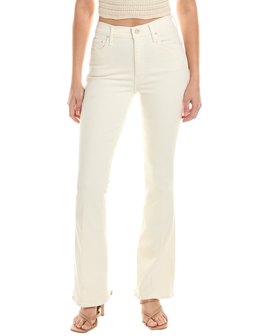 Shop Mother Denim High-waist Weekender Skimp Marshmellow Flare Jean In White