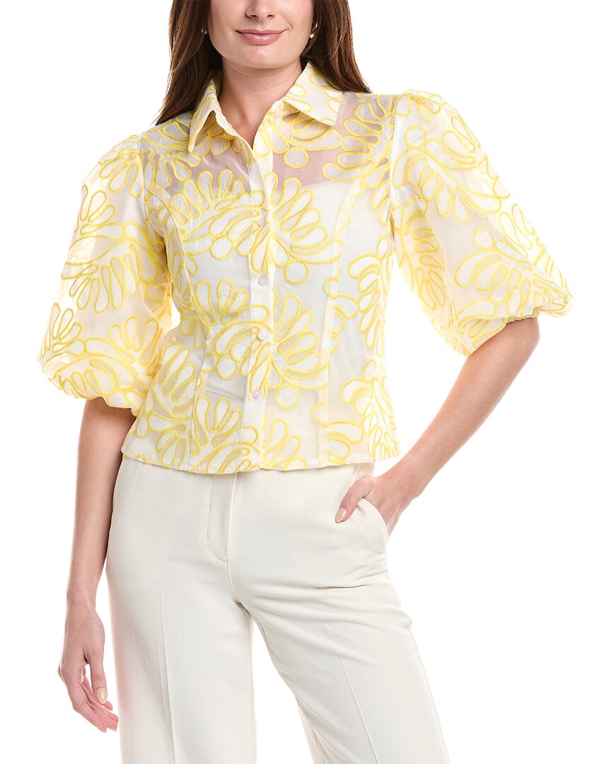 Gracia Floral Print Sheer Top