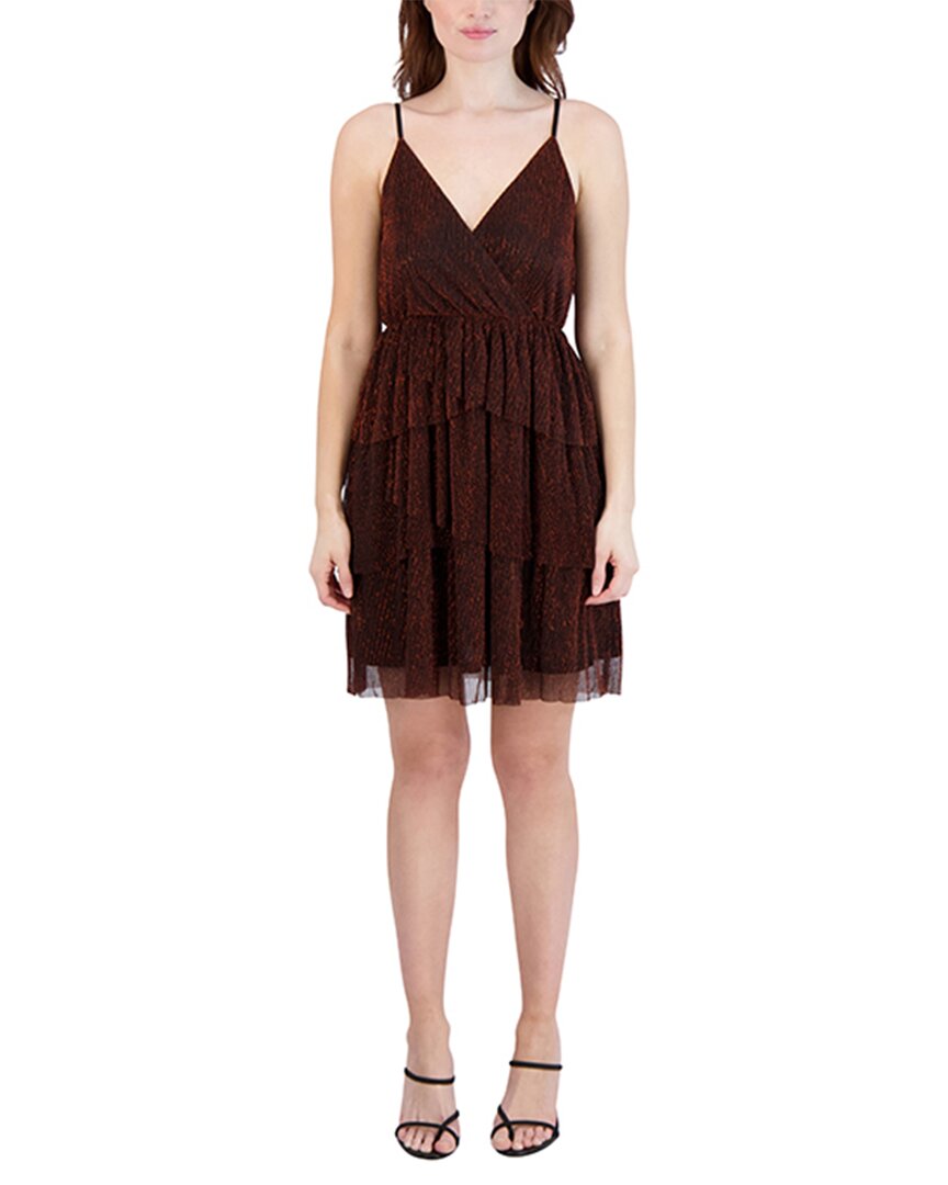 Shop Bcbgeneration Metallic Pleated Mini Dress