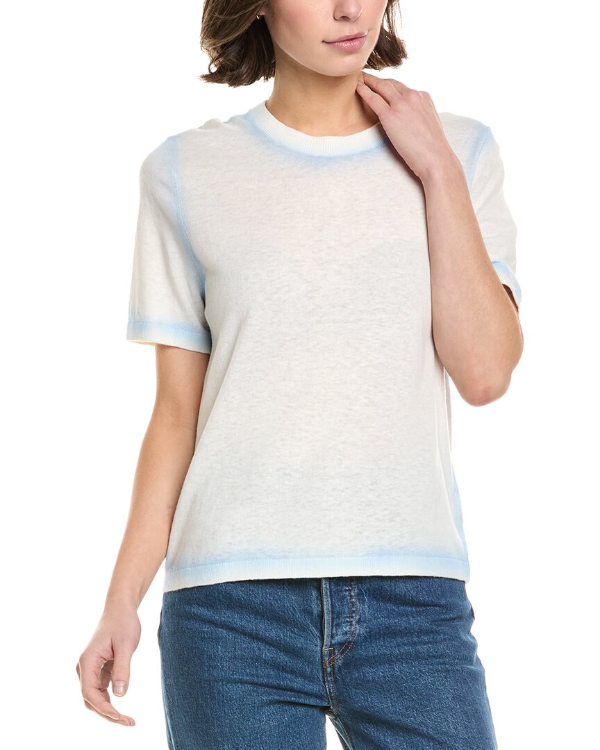 27 Miles Malibu Relaxed Fit Linen-blend T-shirt In Blue