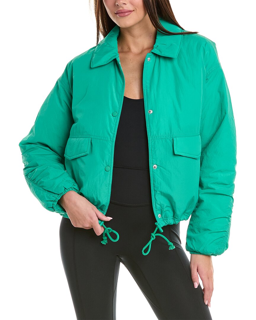 Shop Free People Off The Bleachers Coaches Jacket In Green