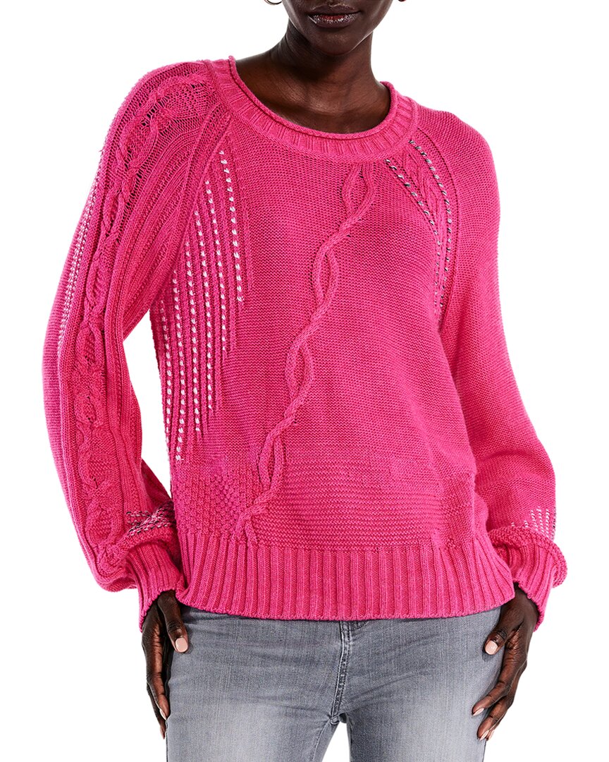 Shop Nic + Zoe Nic+zoe Crafted Cables Sweater In Pink