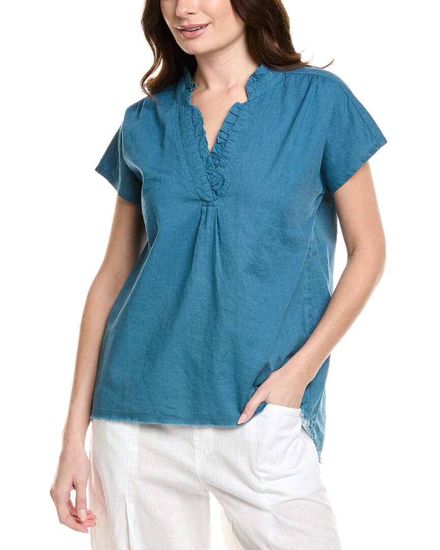 XCVI XCVI WEARABLES IDRA RUFFLE LINEN-BLEND TOP 