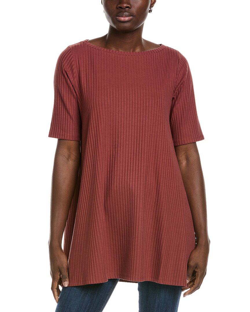 Eileen Fisher Bateau Neck Tunic In Red