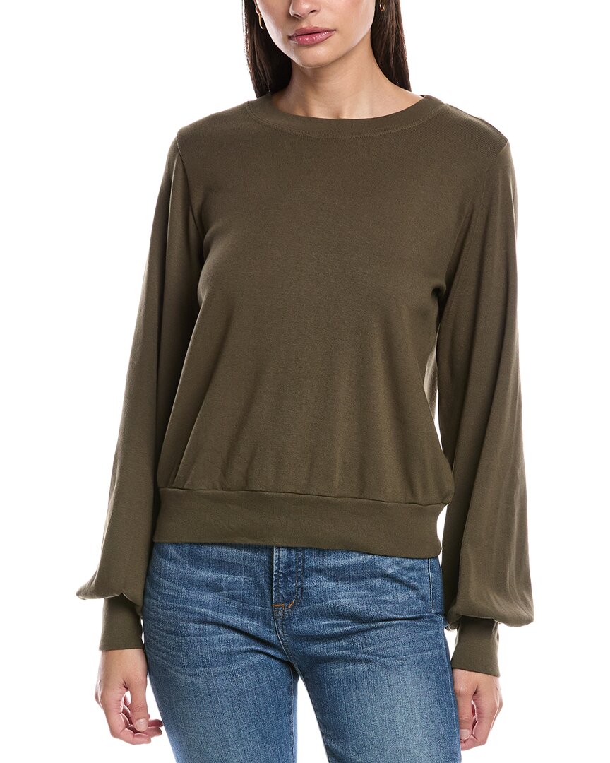 Michael Stars Mac Puff Sleeve Pullover In Green