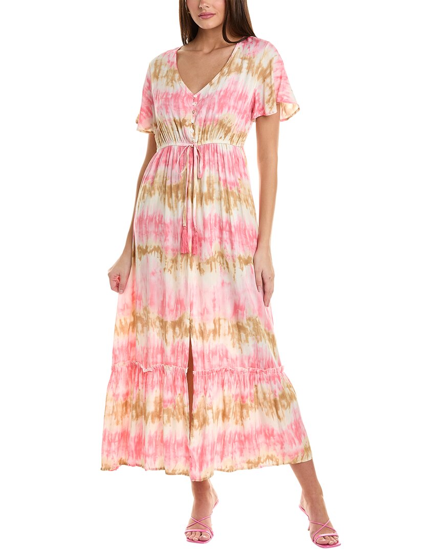 Anna Kay Silk-blend Maxi Dress In Pink