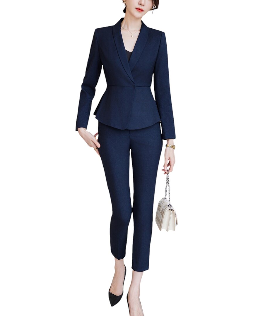 Lionello Salvi 2pc Blazer & Pant Set In Blue
