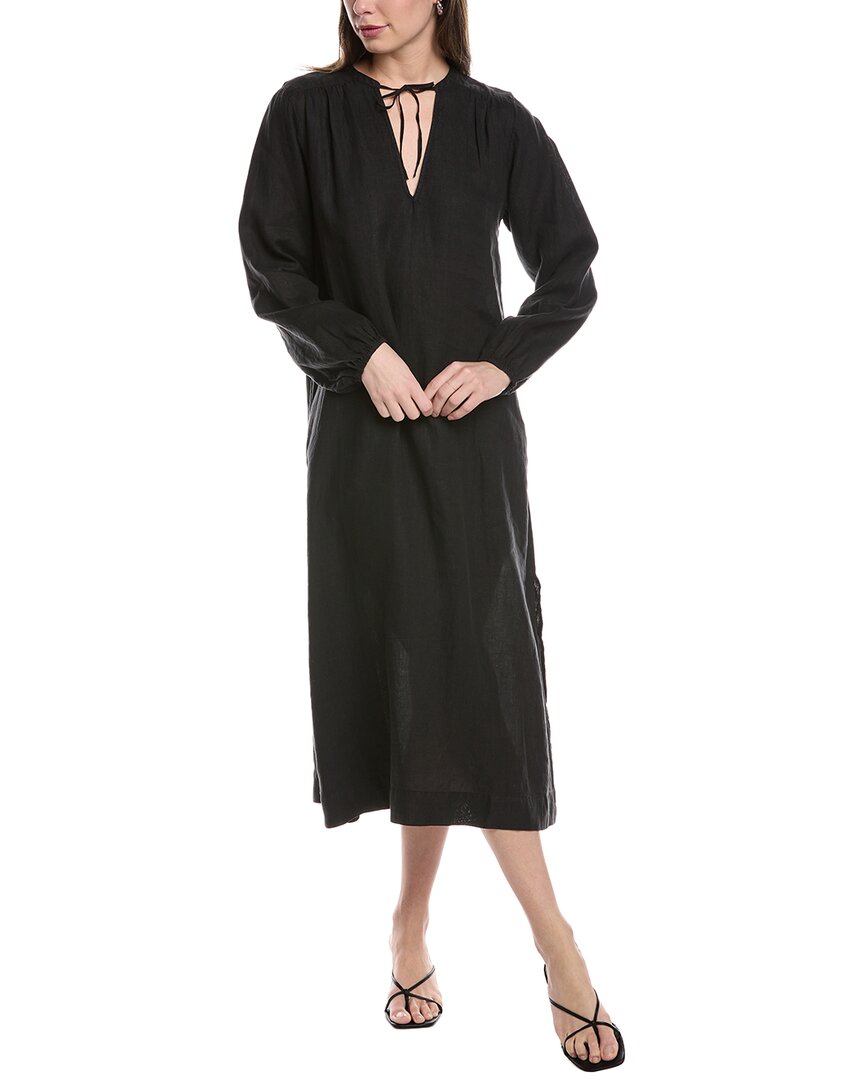 James Perse Lightweight Linen Maxi Dress In Black
