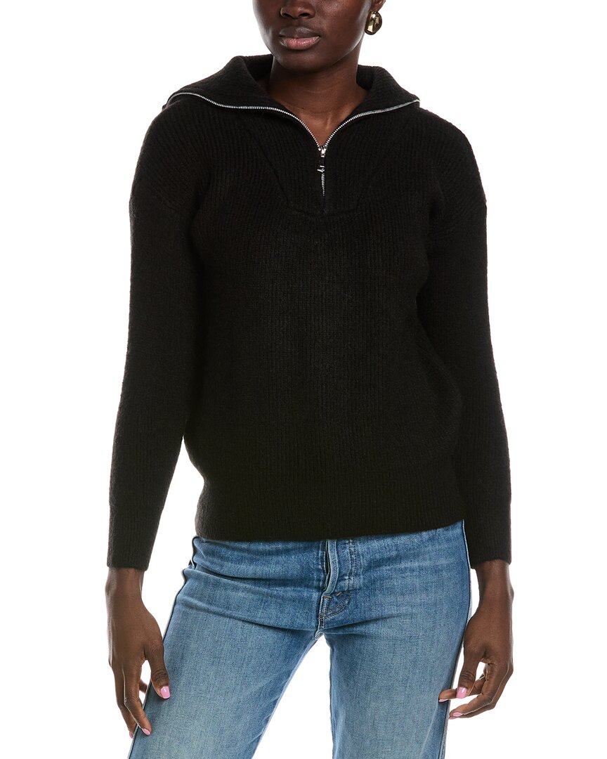 Madison Miles 1/4-zip Pullover In Black