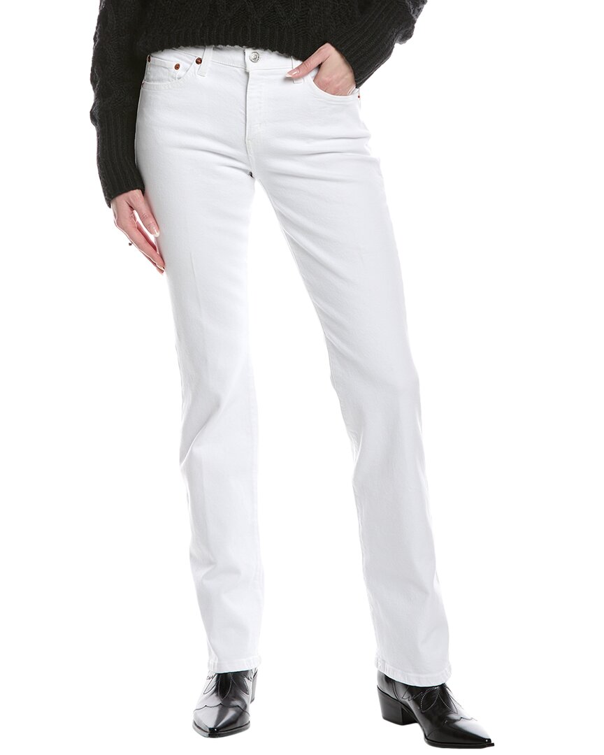Re/done Mid-rise White Baby Boot Jean In White