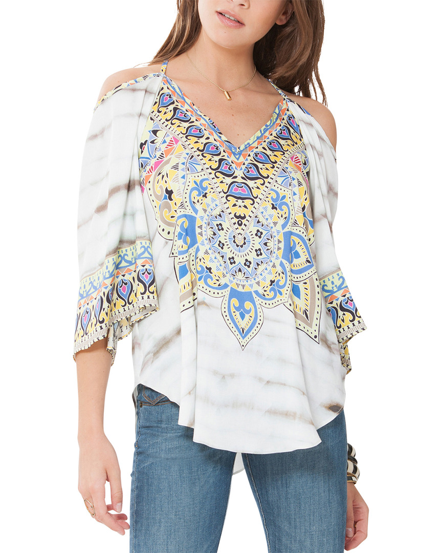 Image of Hale Bob Cold Shoulder / Sleeve V Neck Top