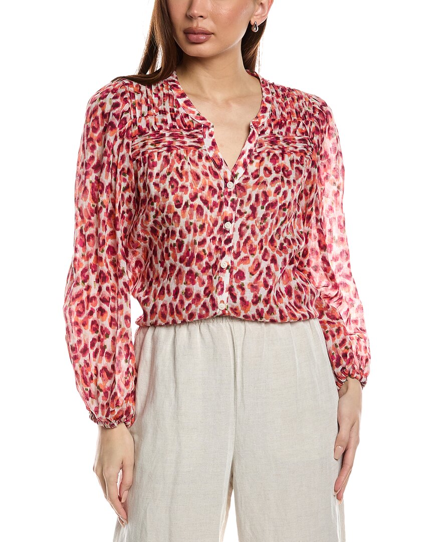Tommy Bahama Jeweled Jaguar Blouse In Brown