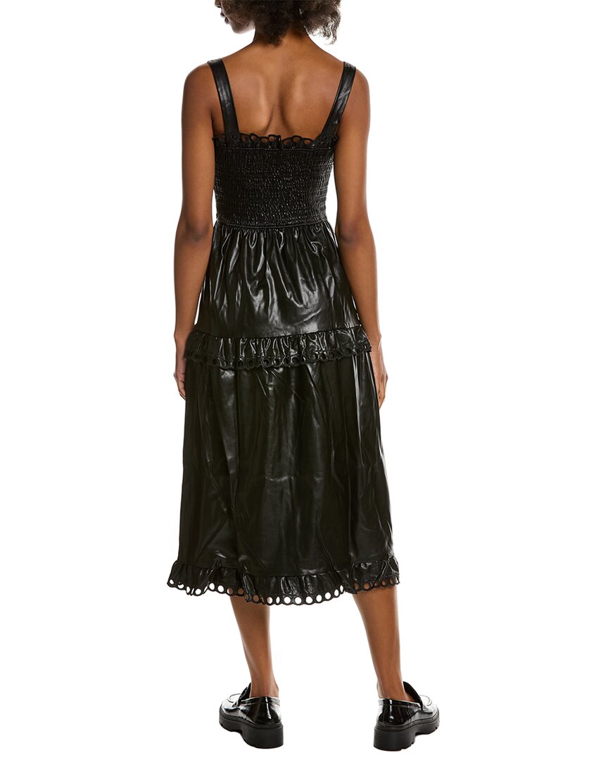 Shop Stellah Smocked Bodice Midi Dress In Black