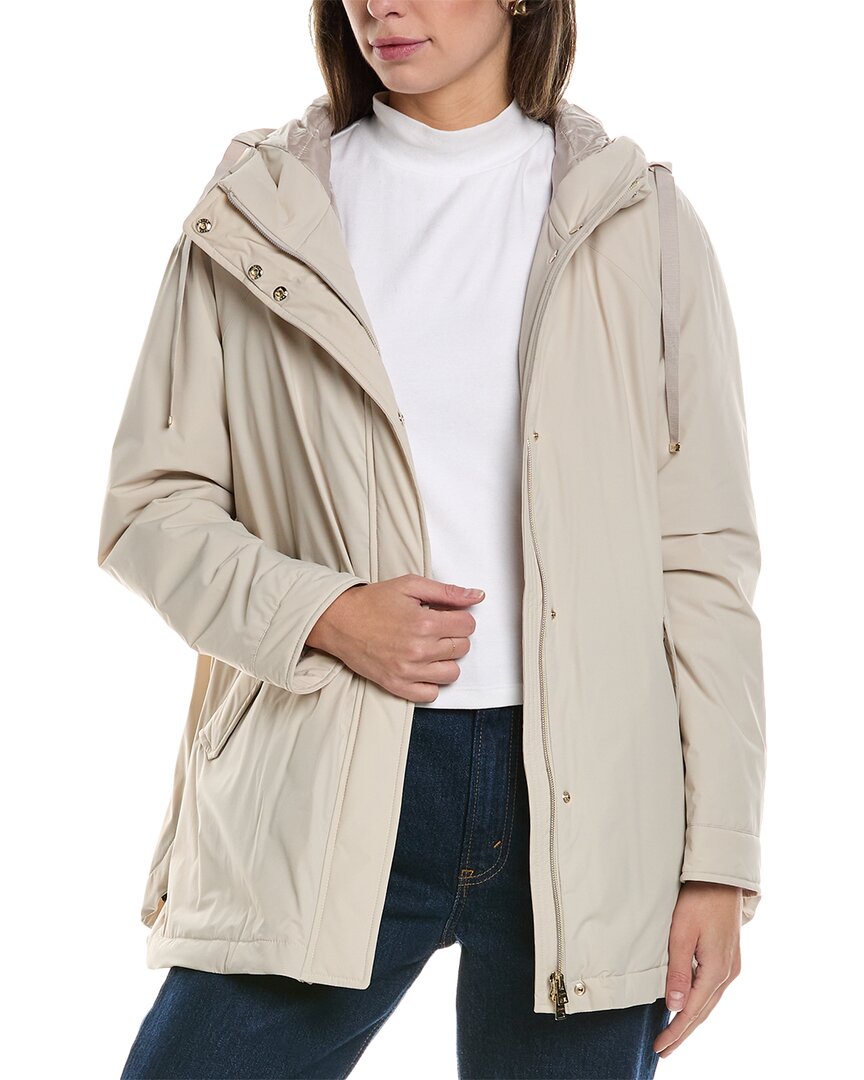 Herno A-shape Hooded Down Jacket With Front Pockets In White