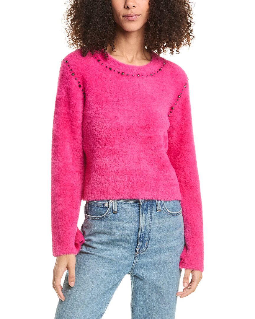 Shop Design History Fuzzy Eyelash Sweater In Pink