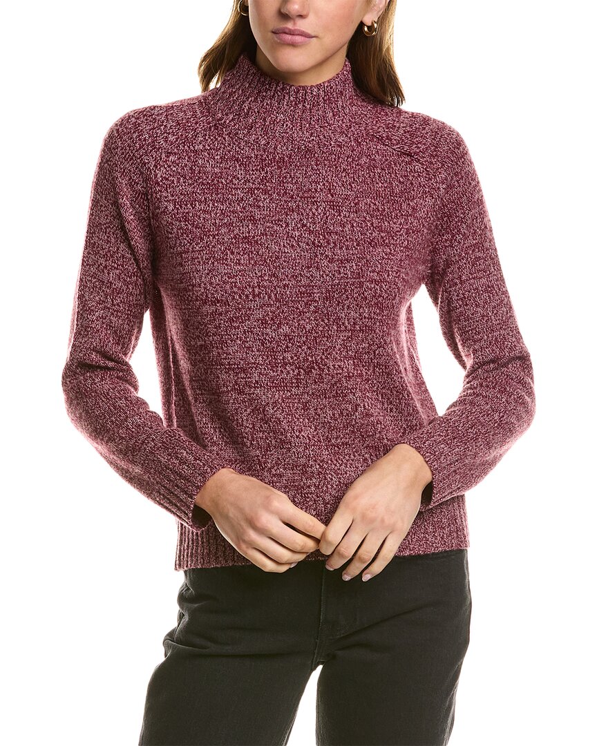 Hannah Rose Turtleneck Wool & Cashmere-blend Sweater In Purple