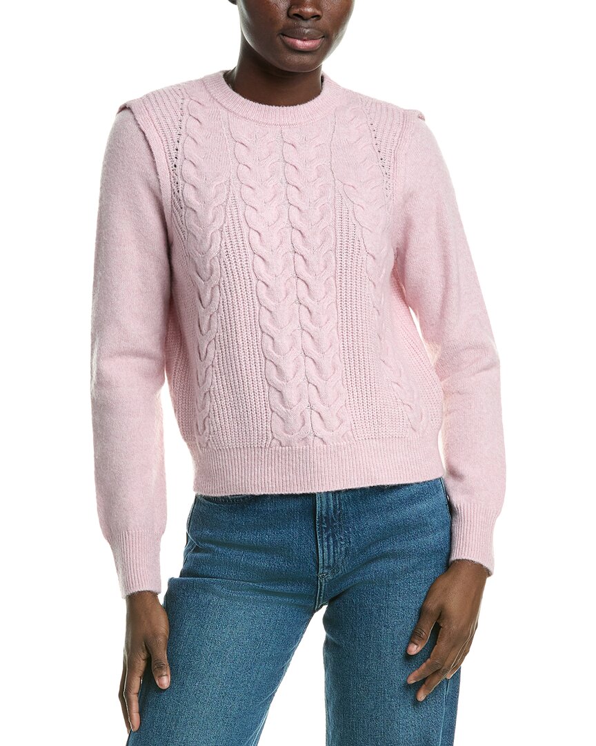 Design History Cable Knit Wool-blend Sweater In Pink