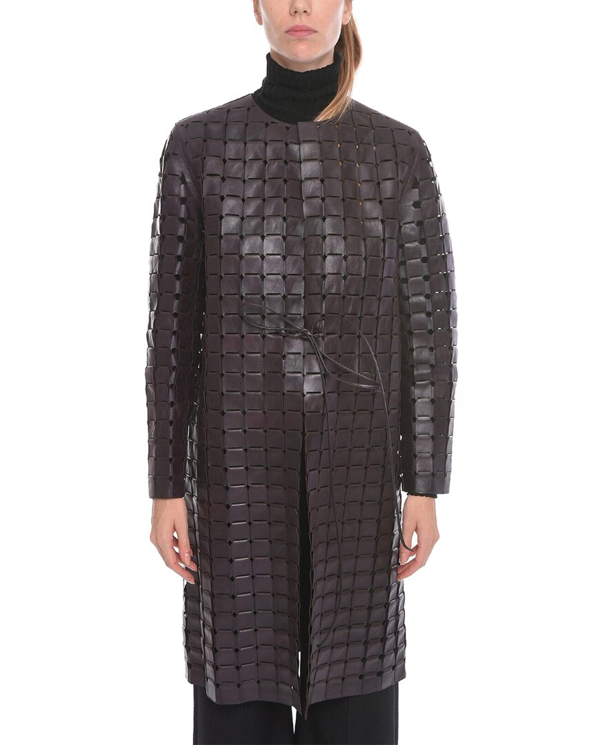 BOTTEGA VENETA BOTTEGA VENETA LEATHER SATINE COAT