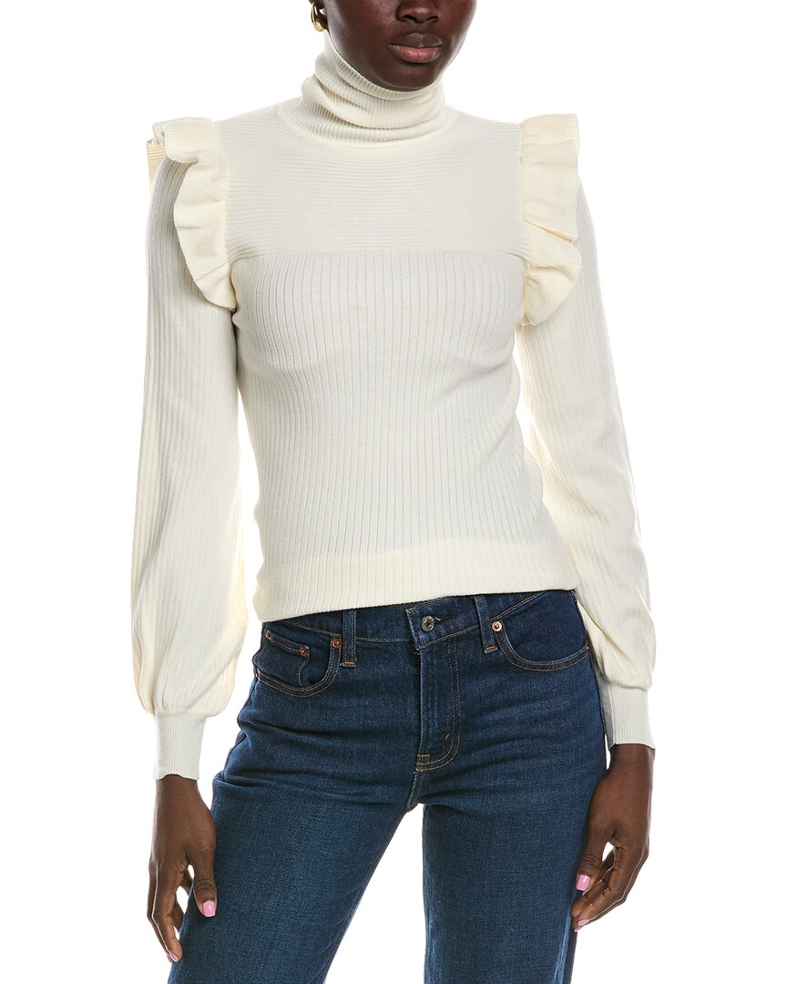 Brook + Lynn Turtleneck Sweater In White