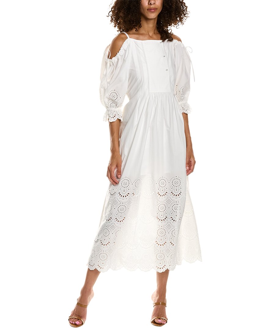 Shop Ulla Johnson Narcisa Midi Dress In White