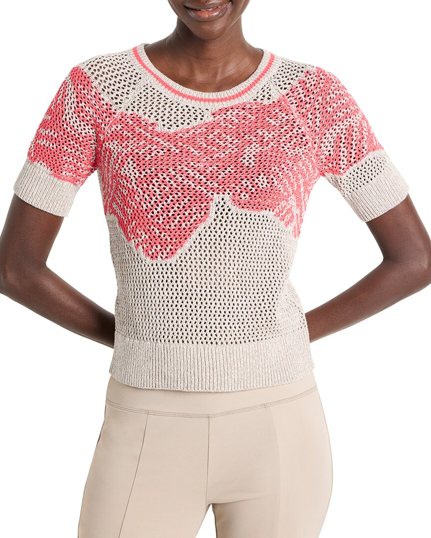 Nic + Zoe Dancing Mesh Elbow Sleeve Sweater