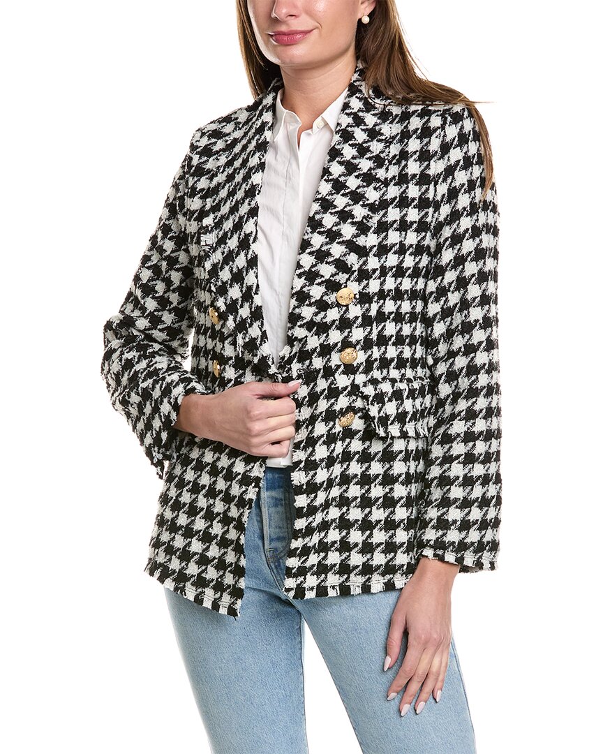 Shop To My Lovers Houndstooth Blazer In Black