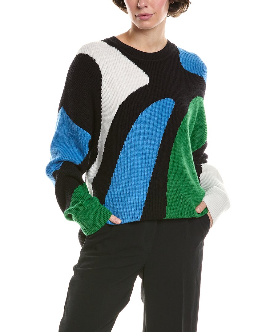 T Tahari Abstract Colorblock Sweater In Multi