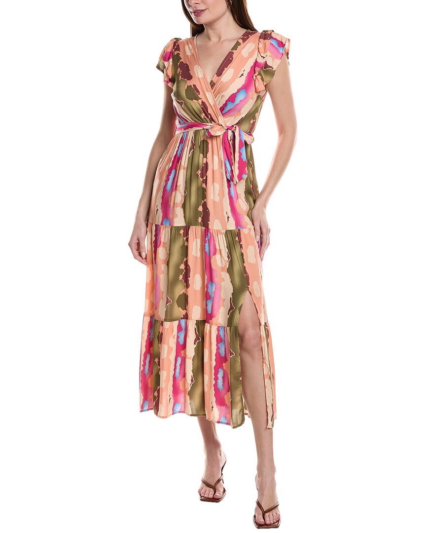 Anna Kay Bliss Pipillion Midi Dress In Orange