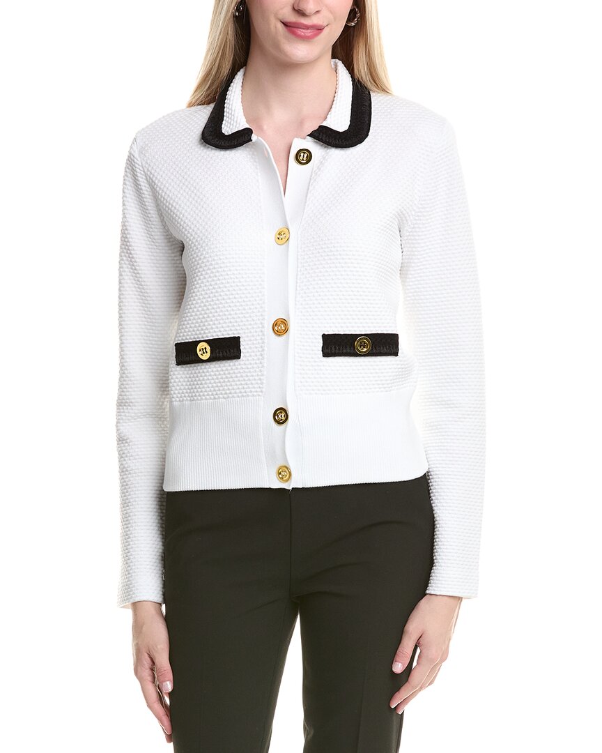 St John St. John Punto Riso Knit Jacket In White