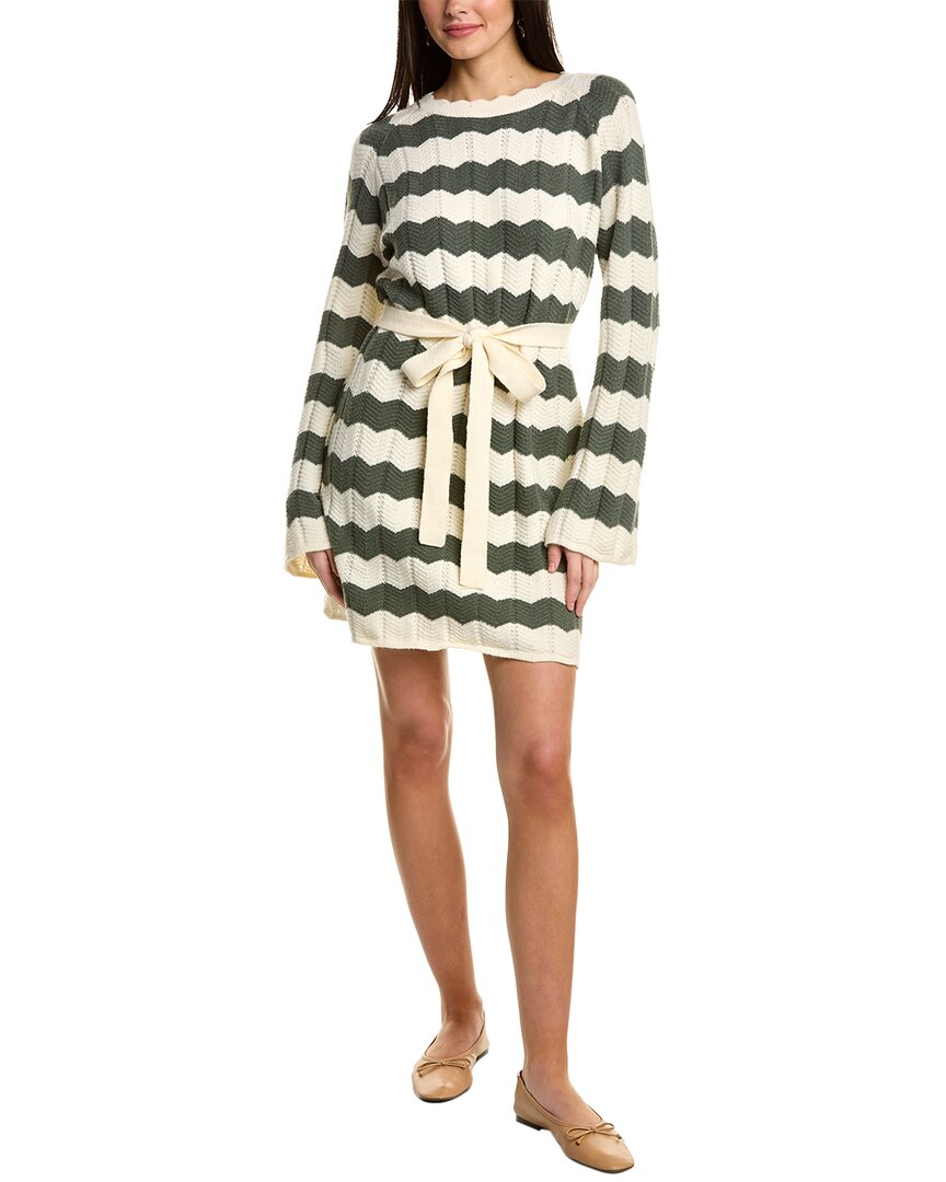 Anna Kay Wool-blend Mini Dress In Green