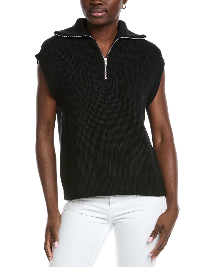 Autumn Cashmere 1/2-zip Convertible Collar Cashmere & Wool-blend Vest In Multi