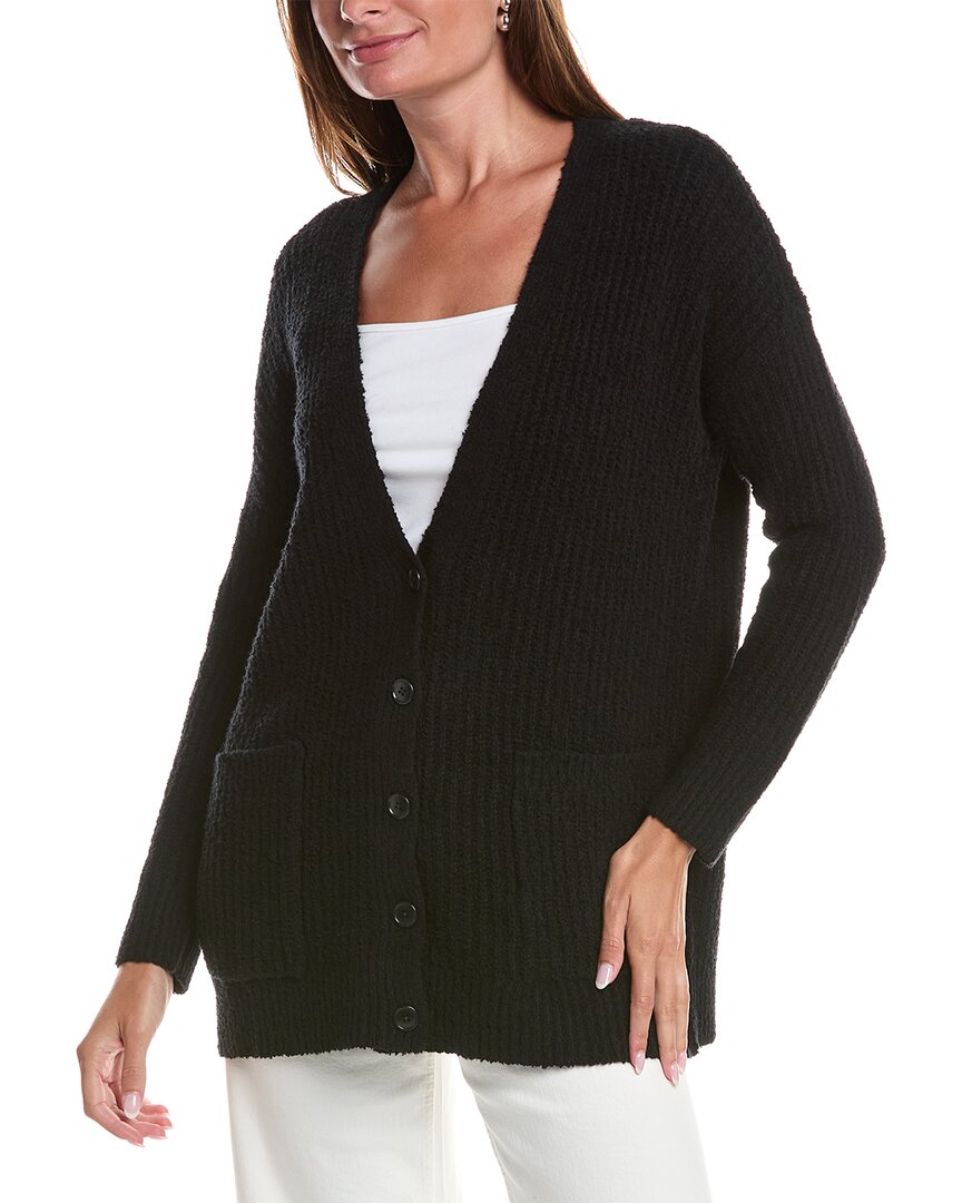 Eileen Fisher Button Front Cashmere-blend Cardigan In Black