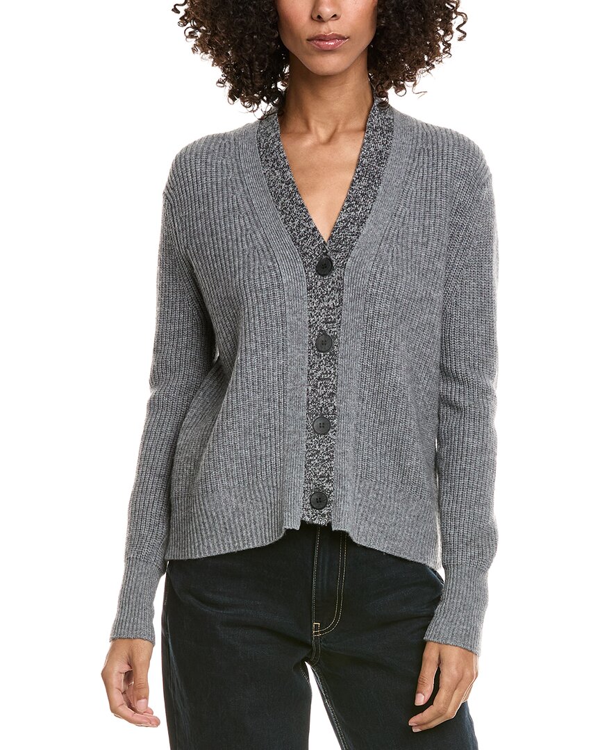 Incashmere Marled Yarn Wool & Cashmere-blend Cardigan In Gray