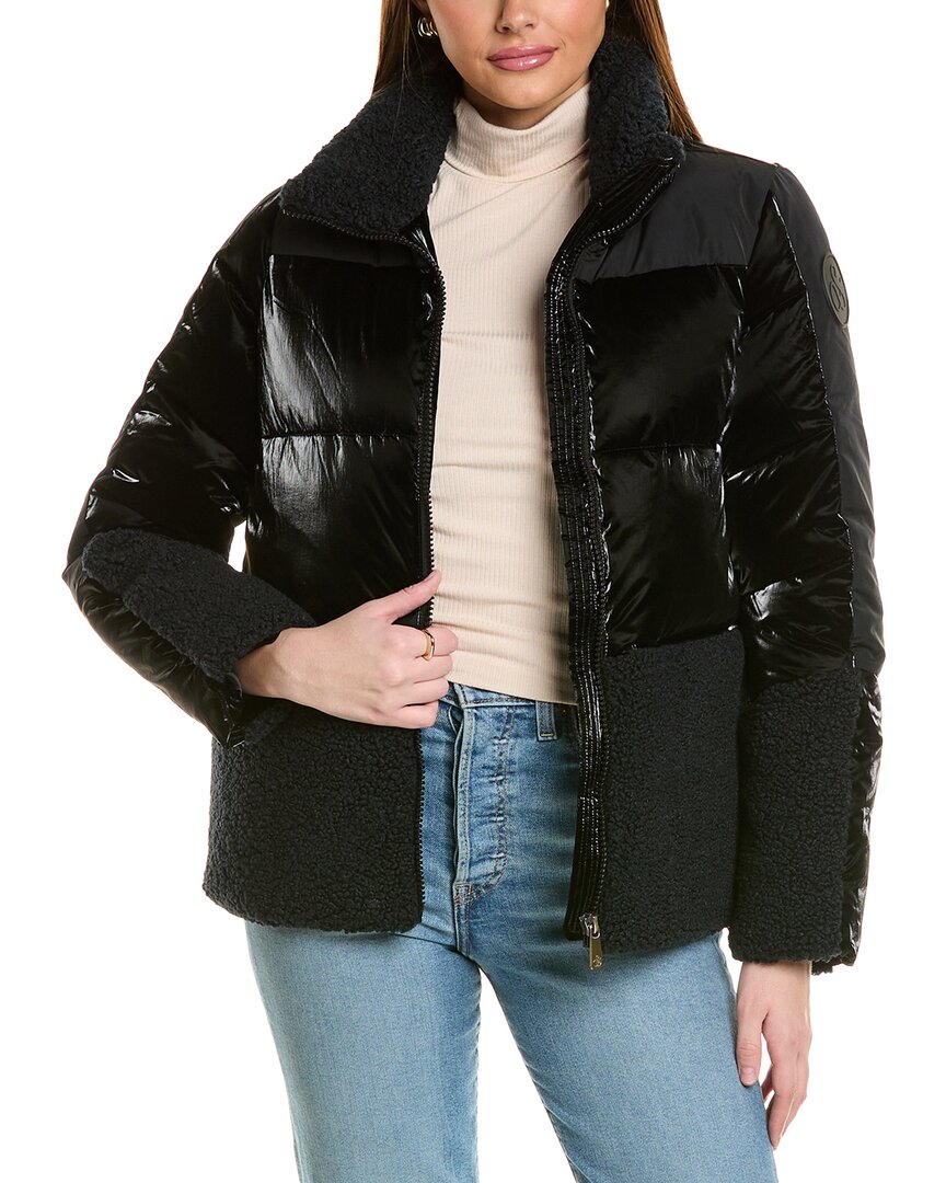 Scotch & Soda Selma Puffer Jacket In Black