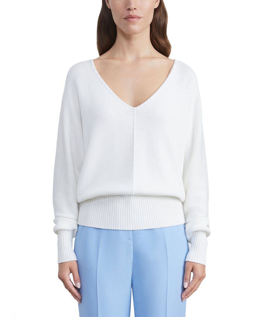 Lafayette 148 New York Plus Wide V Neck Dolman Silk-blend Sweater
