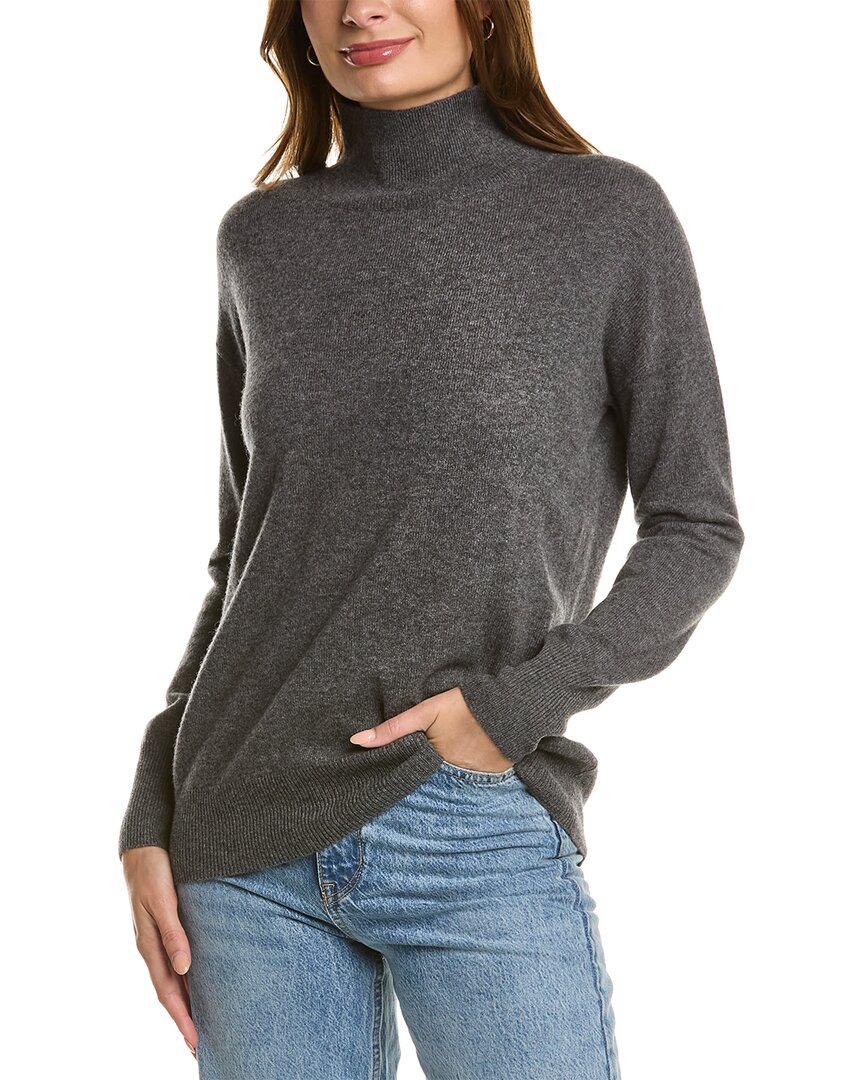 Shop Kier + J Kier+j Marled Turtleneck Cashmere Sweater In Grey