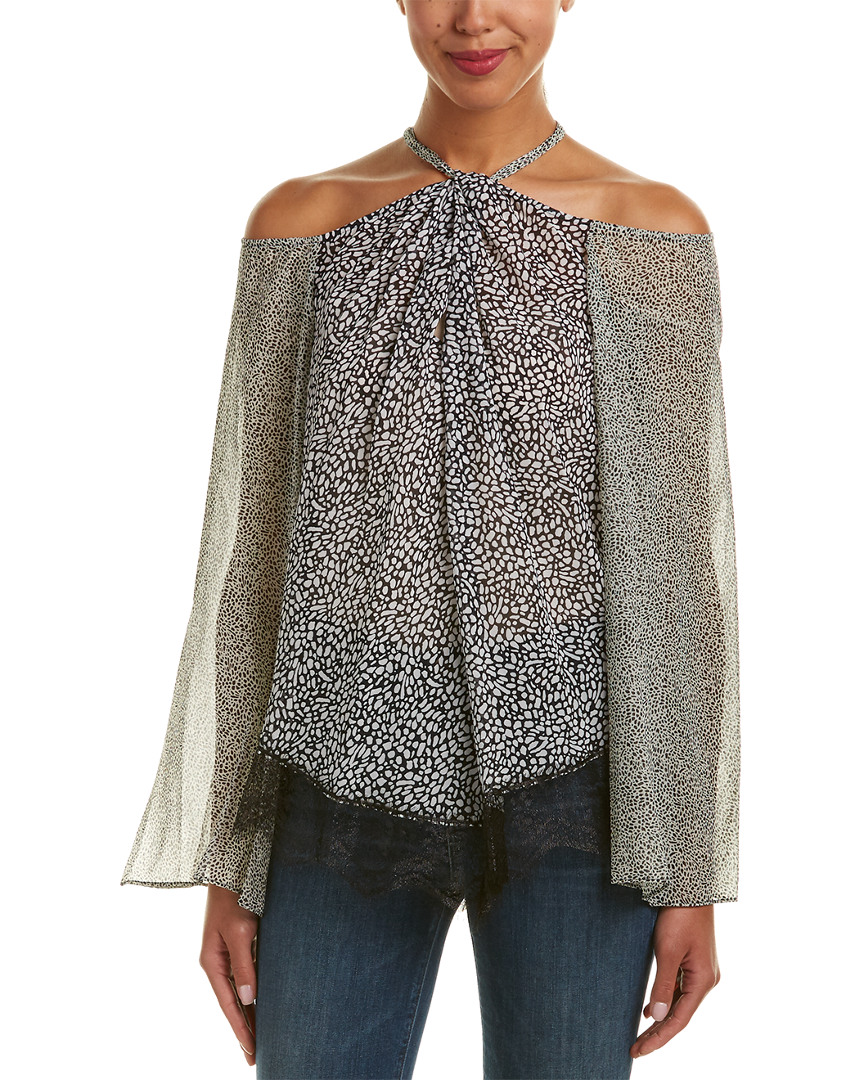Image of Derek Lam  Crosby Cold-Shoulder Silk Blouse