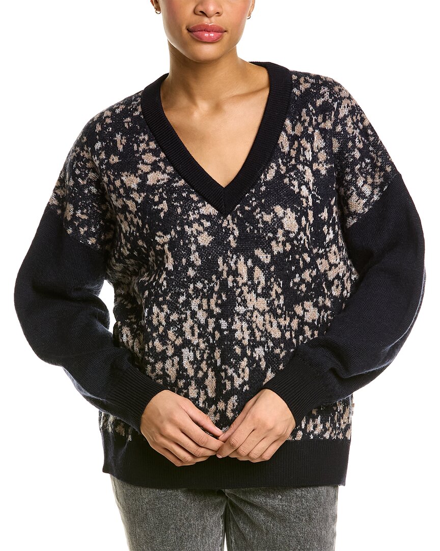 Shop Hugo Boss Boss  Foldova Mohair & Wool-blend Sweater In Blue